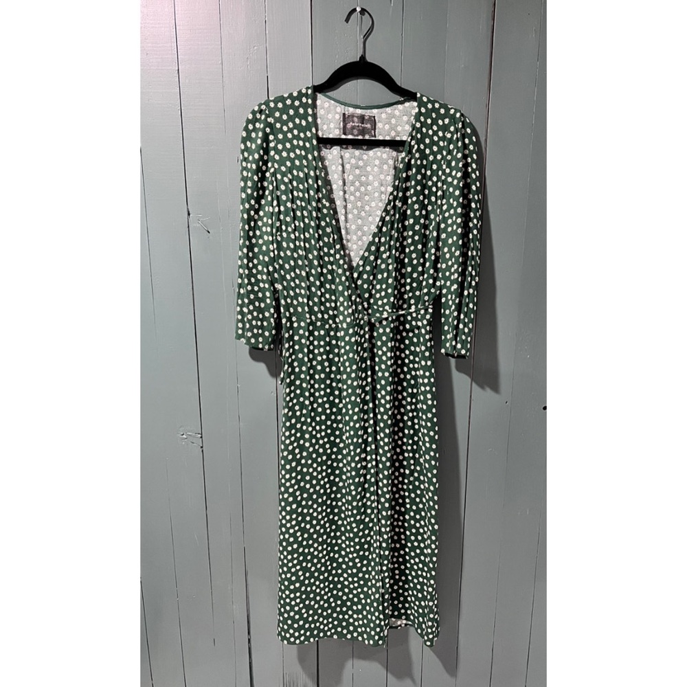 REFORMATION Dark Green Daisy Wrap Dress
